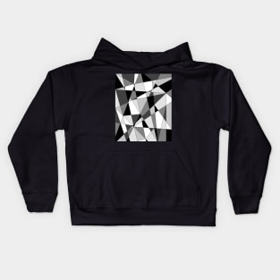 geometric black grey and white design Kids Hoodie